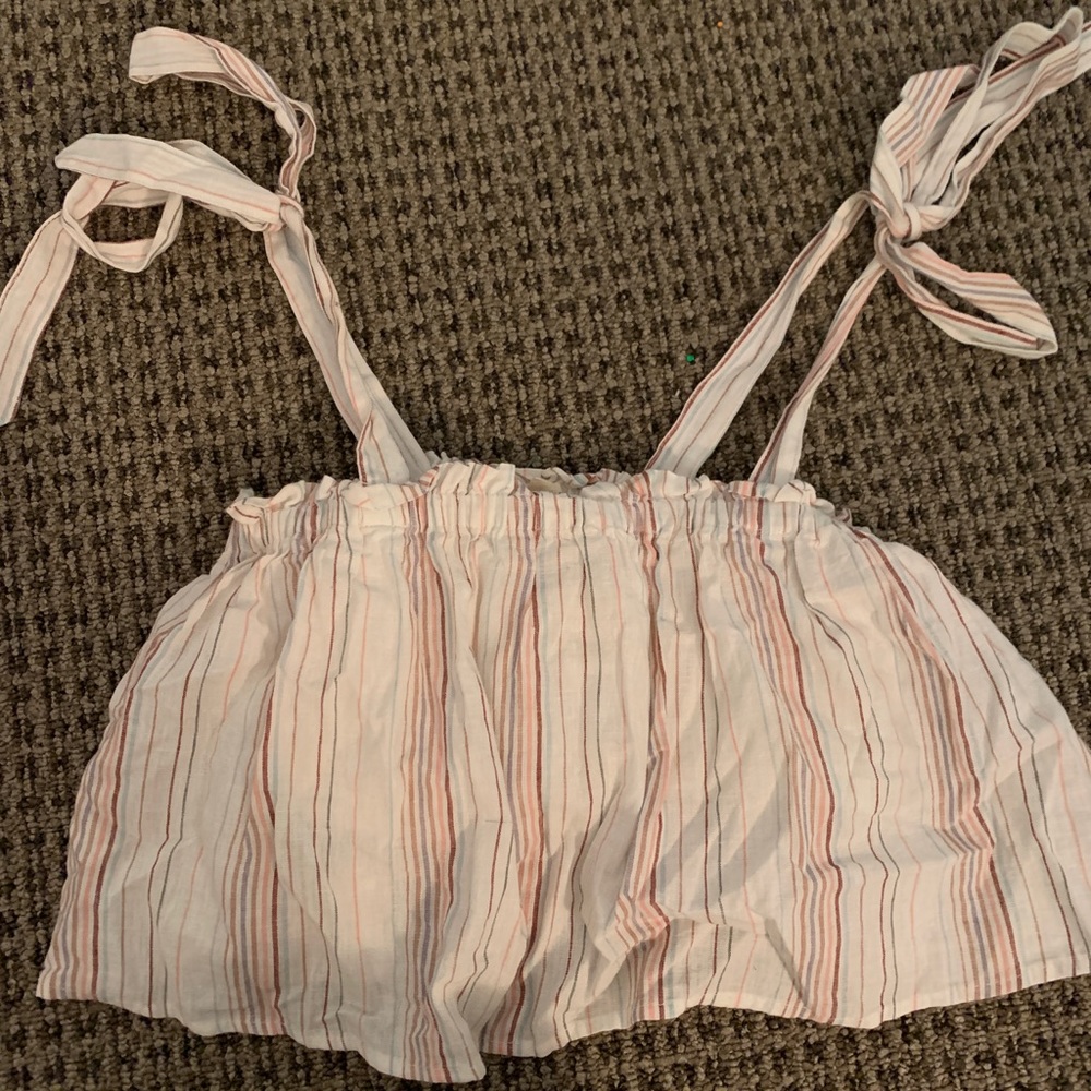 Stripped peplum tank